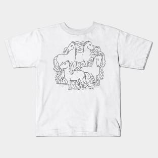 Four Horses by Leo Gestel Kids T-Shirt